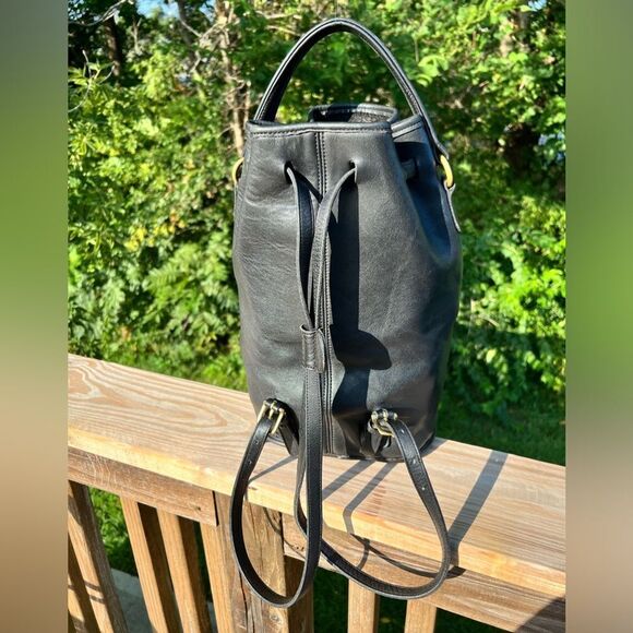 Vintage Coach Top Handle Backpack Bag Original Hang Tag Black 9992 Authentic - Picture 4 of 16